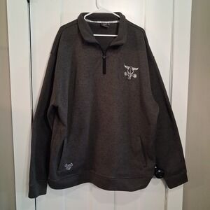 Cowboy Hardware Quarter Zip Mens XXL Charcoal Heather Western Pullover Rancher